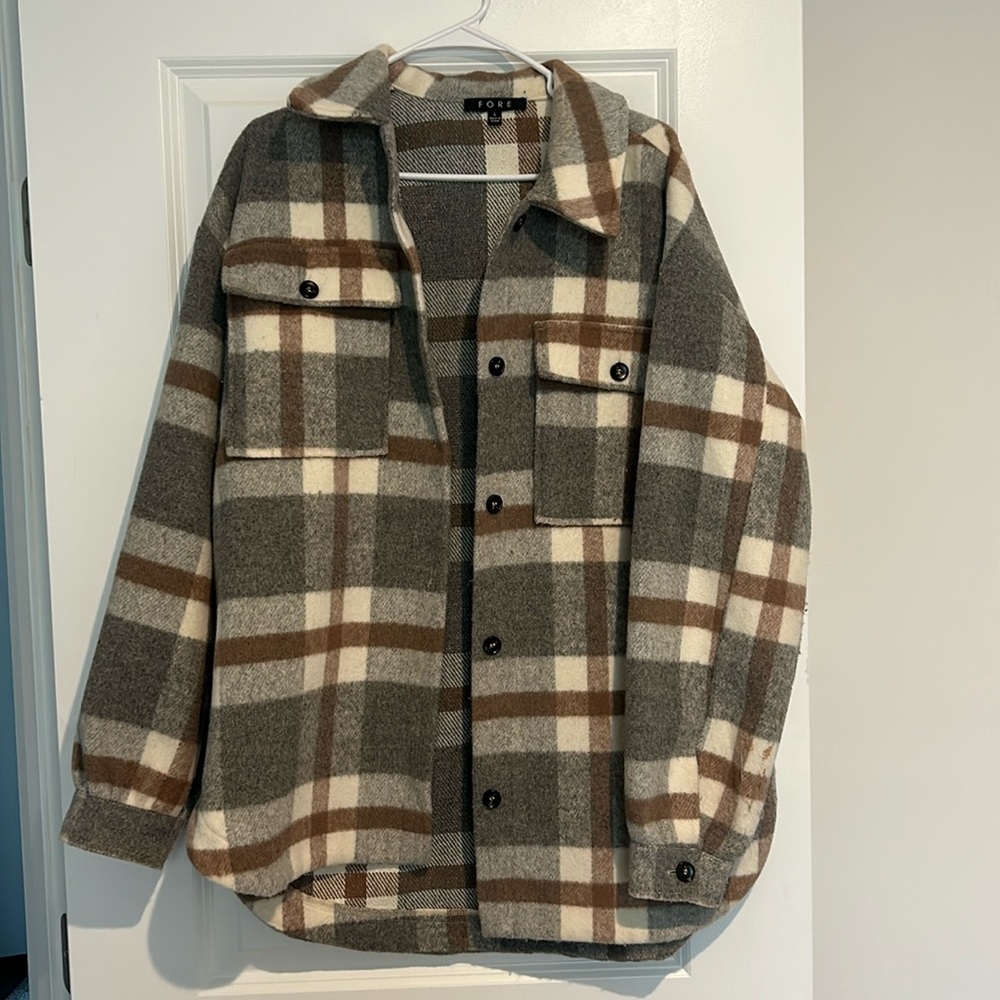 Vici plaid shacket
